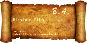 Blocher Alba névjegykártya